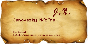 Janovszky Nóra névjegykártya