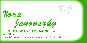 nora janovszky business card